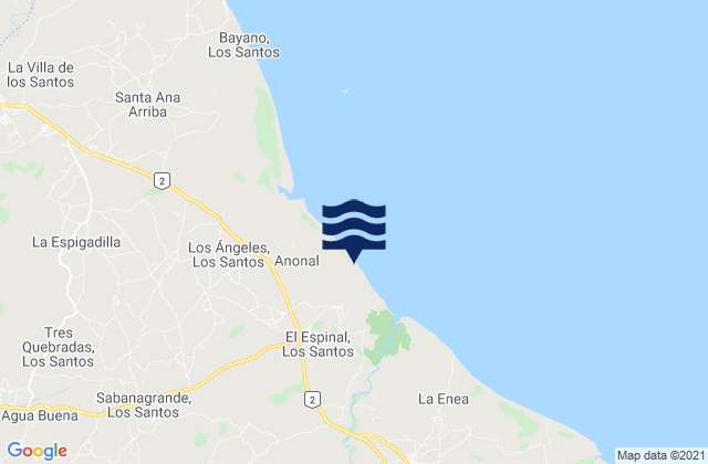 Mapa de mareas El Espinal, Panama