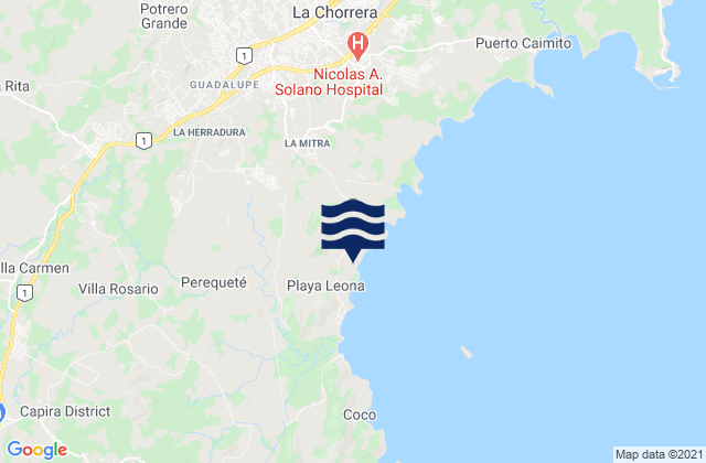 Mapa de mareas El Espino, Panama
