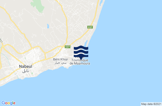 Mapa de mareas El Maamoura, Tunisia