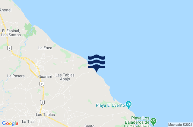Mapa de mareas El Manantial, Panama
