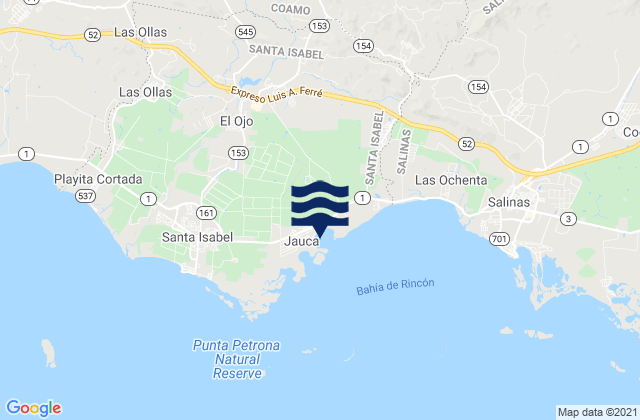Mapa de mareas El Ojo, Puerto Rico
