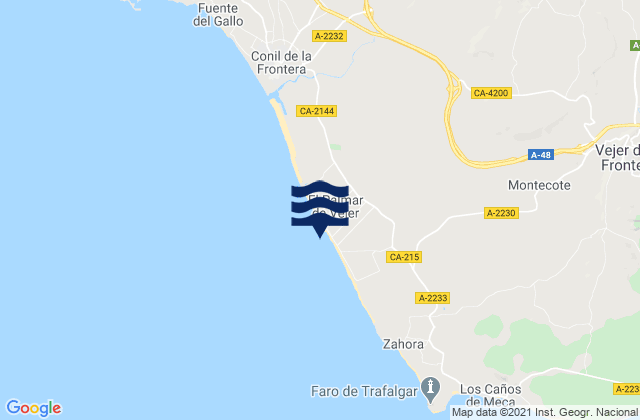 Mapa de mareas El Palmar, Spain