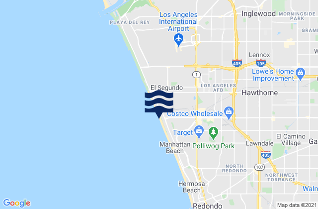 Mapa de mareas El Porto Beach, United States