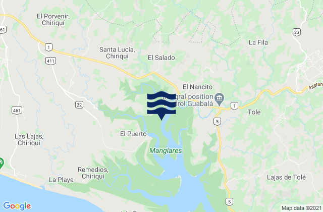 Mapa de mareas El Puerto, Panama