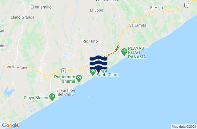 Mapa de mareas El Retiro, Panama