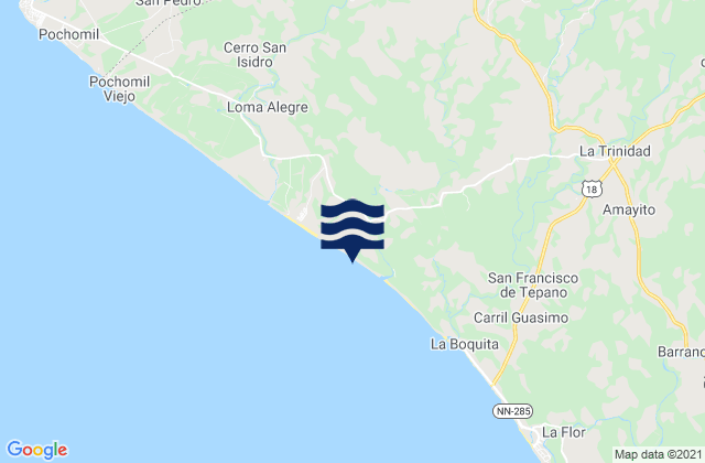 Mapa de mareas El Rosario, Nicaragua