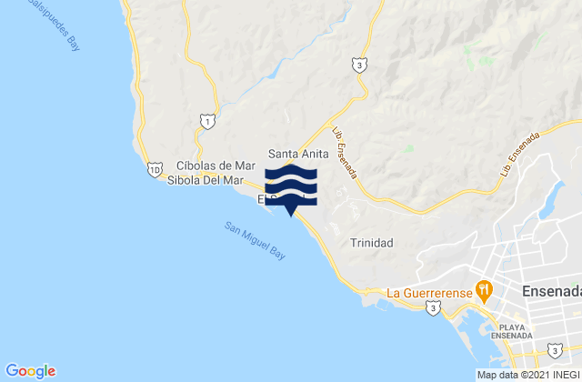 Mapa de mareas El Sauzal de Rodríguez, Mexico