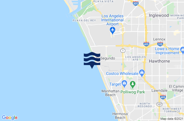 Mapa de mareas El Segundo (Santa Monica Bay), United States