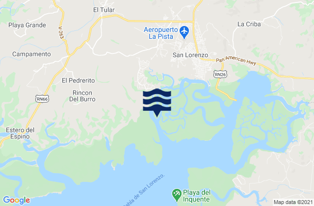 Mapa de mareas El Tular, Honduras