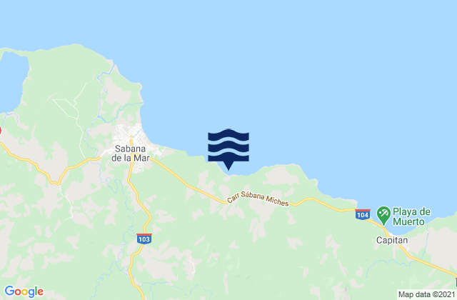 Mapa de mareas El Valle, Dominican Republic