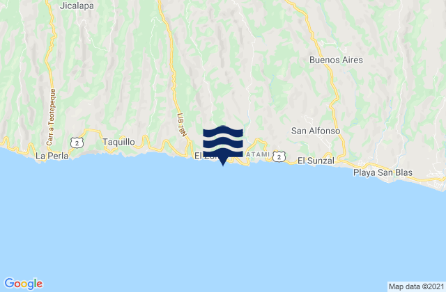 Mapa de mareas El Zonte, El Salvador