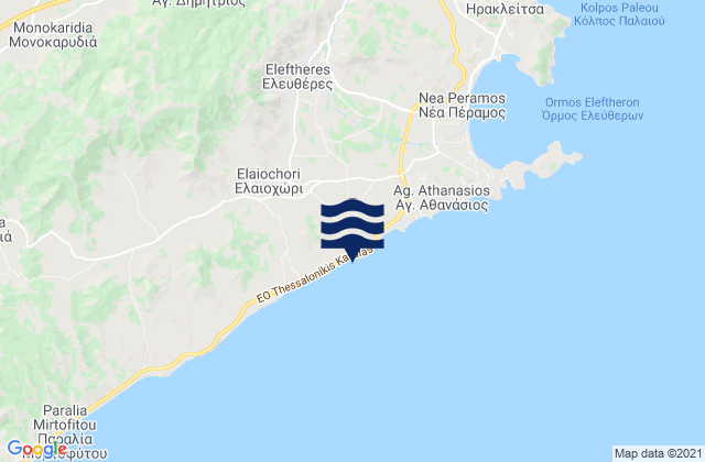 Mapa de mareas Eleftherés, Greece