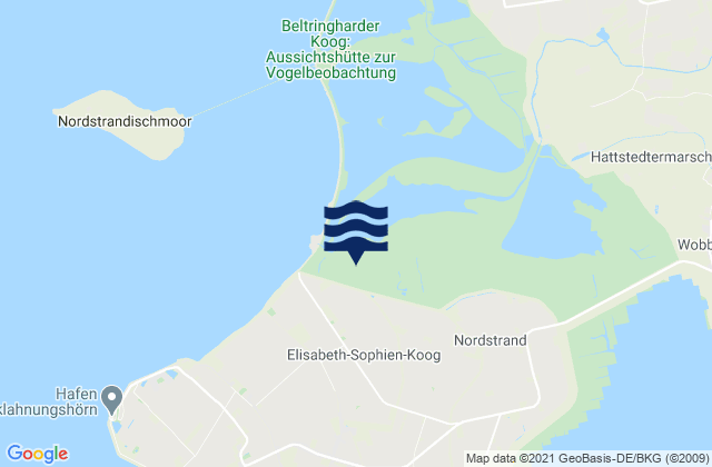 Mapa de mareas Elisabeth-Sophien-Koog, Denmark