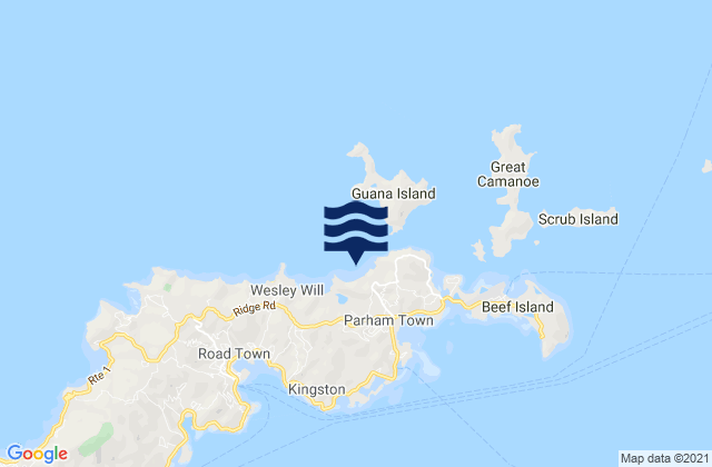 Mapa de mareas Elizabeth Bay, U.S. Virgin Islands