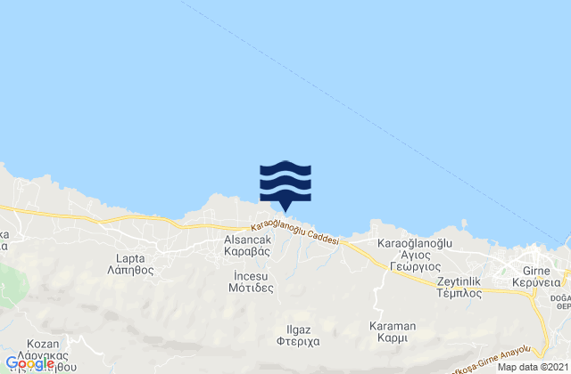 Mapa de mareas Eliá, Cyprus