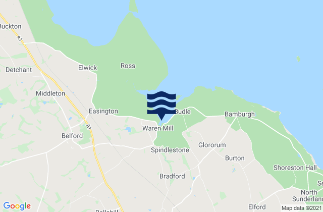 Mapa de mareas Ellingham, United Kingdom