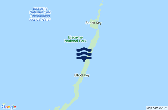 Mapa de mareas Elliott Key Harbor (Elliott Key Biscayne Bay), United States