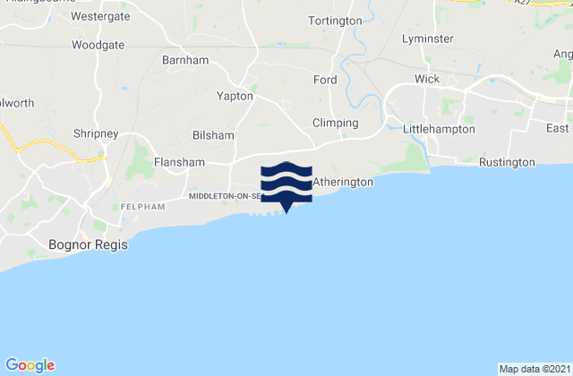 Mapa de mareas Elmer Sands Beach, United Kingdom