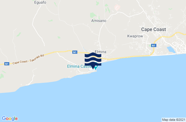 Mapa de mareas Elmina, Ghana