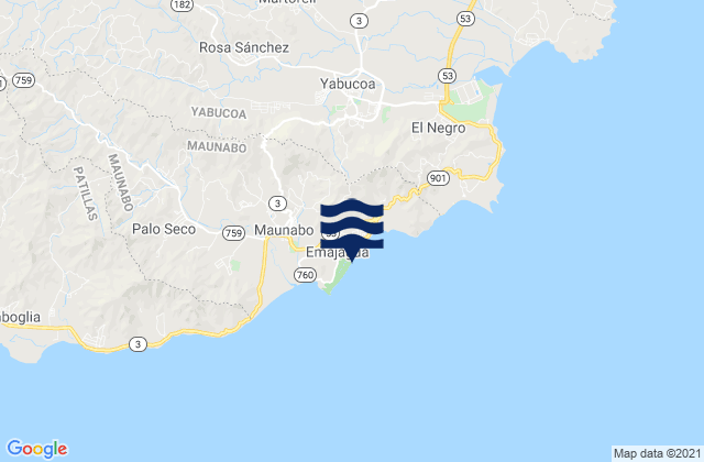 Mapa de mareas Emajagua, Puerto Rico