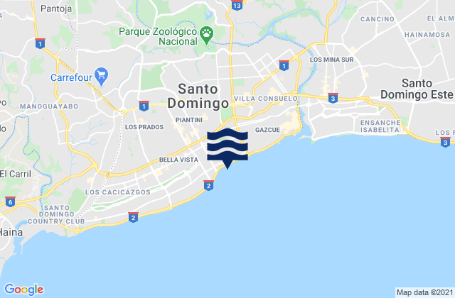 Mapa de mareas Embassy Beach, Dominican Republic
