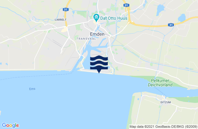 Mapa de mareas Emden, Germany