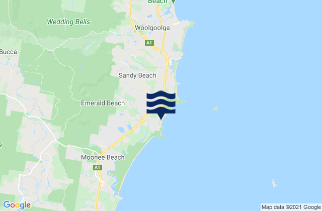 Mapa de mareas Emerald Beach, Australia