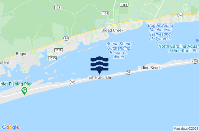 Mapa de mareas Emerald Isle, United States