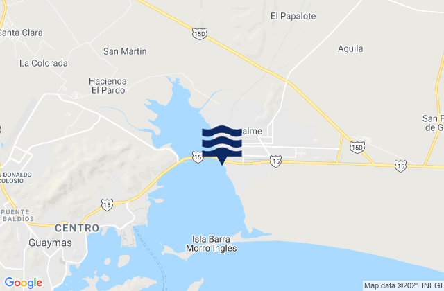 Mapa de mareas Empalme, Mexico