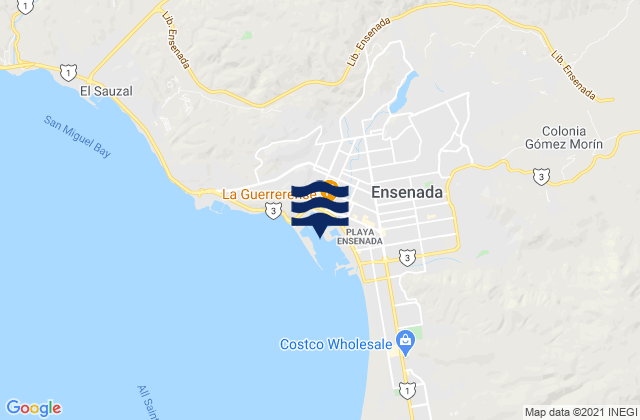 Mapa de mareas Ensenada, Mexico