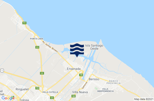 Mapa de mareas Ensenada, Argentina