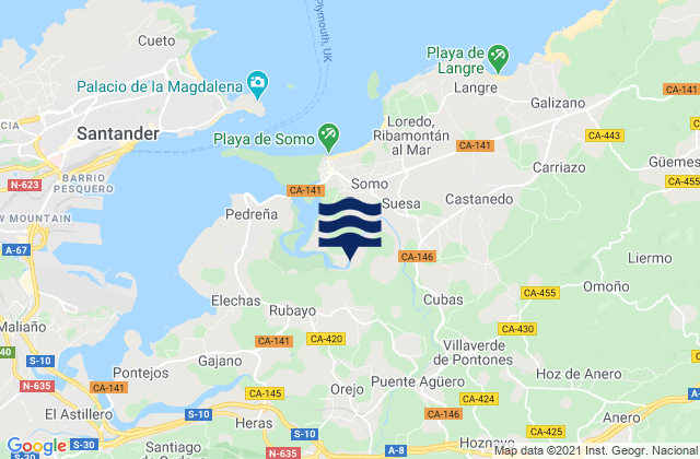 Mapa de mareas Entrambasaguas, Spain