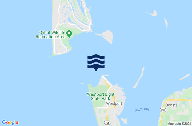 Mapa de mareas Entrance 0.6 mile WNW of Westport, United States