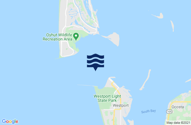 Mapa de mareas Entrance 1.1 miles NW of Westport, United States