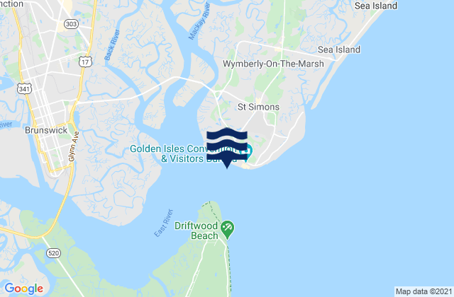 Mapa de mareas Entrance north of channel, United States