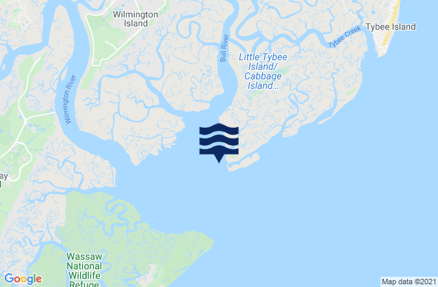 Mapa de mareas Entrance off Beach Hammock, United States