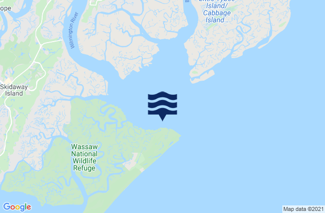 Mapa de mareas Entrance off Wassaw Island, United States