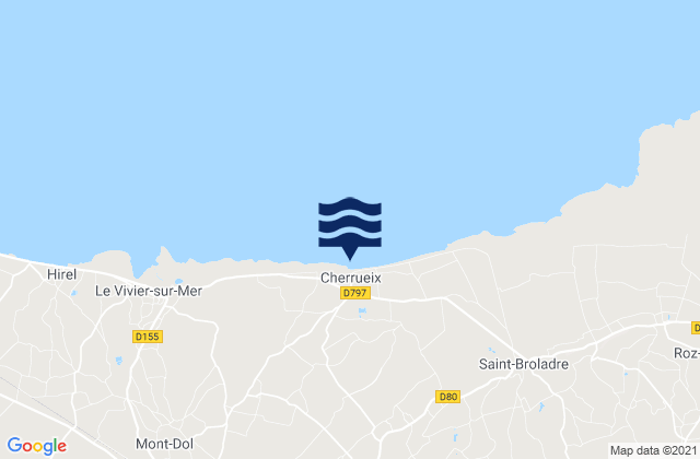 Mapa de mareas Epiniac, France