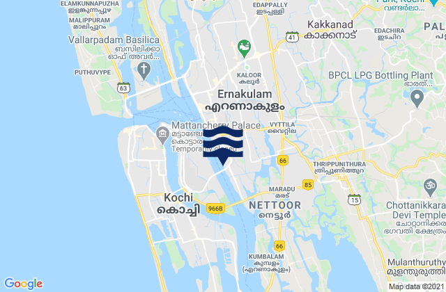 Mapa de mareas Ernākulam, India