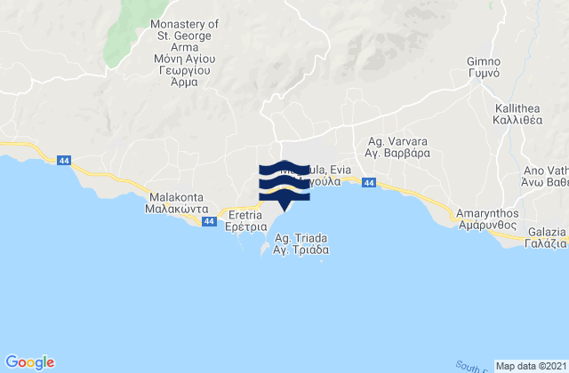 Mapa de mareas Erétria, Greece