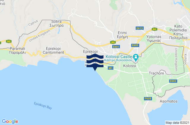 Mapa de mareas Erími, Cyprus