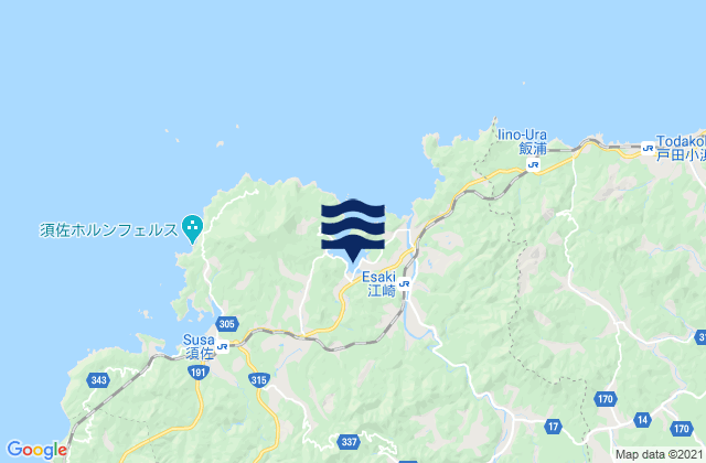 Mapa de mareas Esaki Ko, Japan