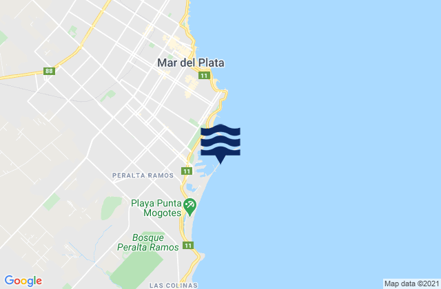 Mapa de mareas Escollera Sur (Mar del Plata), Argentina