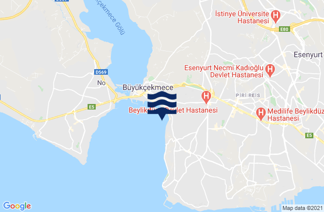 Mapa de mareas Esenyurt, Turkey
