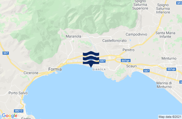 Mapa de mareas Esperia, Italy