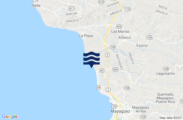 Mapa de mareas Espino, Puerto Rico