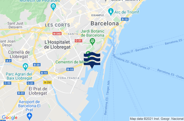 Mapa de mareas Esplugues de Llobregat, Spain