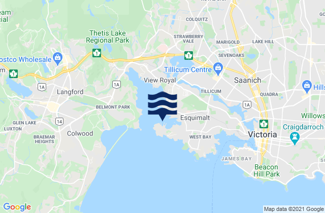 Mapa de mareas Esquimalt, Canada