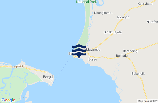 Mapa de mareas Essau, Gambia