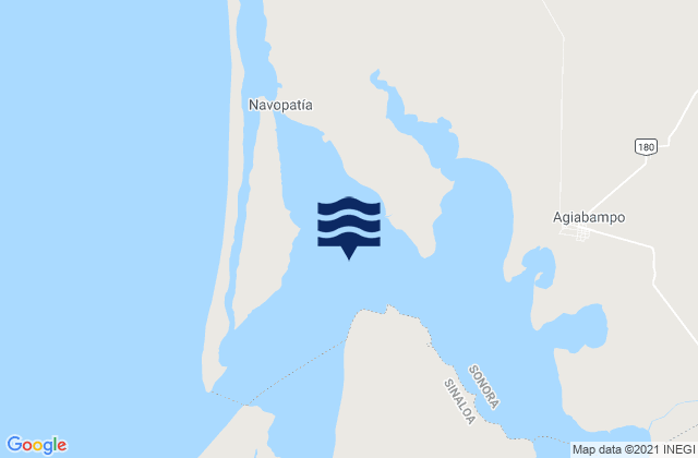Mapa de mareas Estero Agiabampo, Mexico